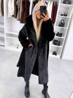 Светло-бежевый Роскошное зимнее пальто с капюшоном