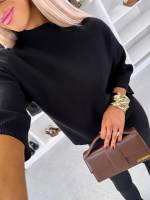 Roosa Kõrgema Kraega Mugav Kampsun