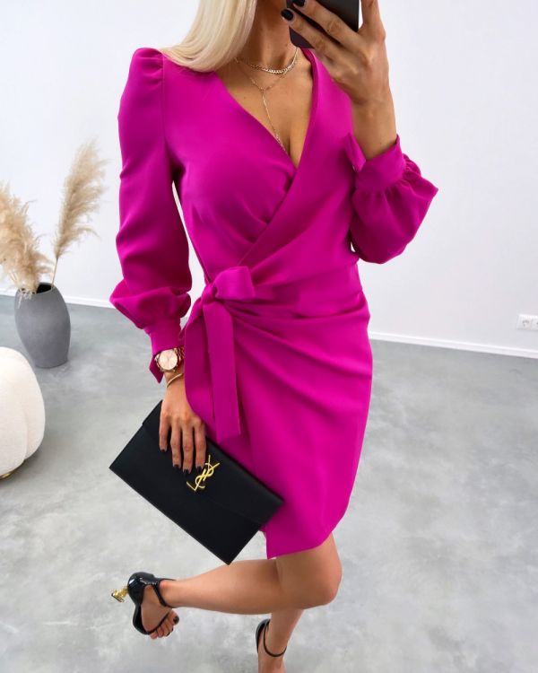 Dark Purple Wrap Dress