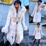 Beež Vööga Soe Talvemantel