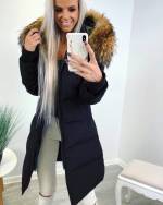 Punane Naturaalse Karvaga Pikem Vetthülgav Talvemantel