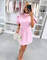 Geltona Suknelė Su Raukinių Detalėmis