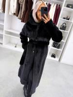 Светло-бежевый Роскошное зимнее пальто с капюшоном