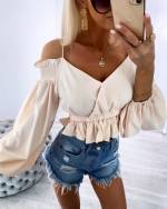 Balta Trumpas Viršus Su Dirželiais