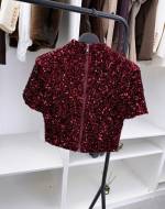 Brūns Maigs Fliteru Crop Tops