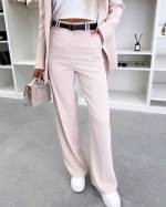 Black Straight-cut Pants With Belt