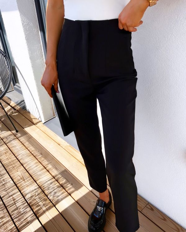 Black High-waisted Formal Pants