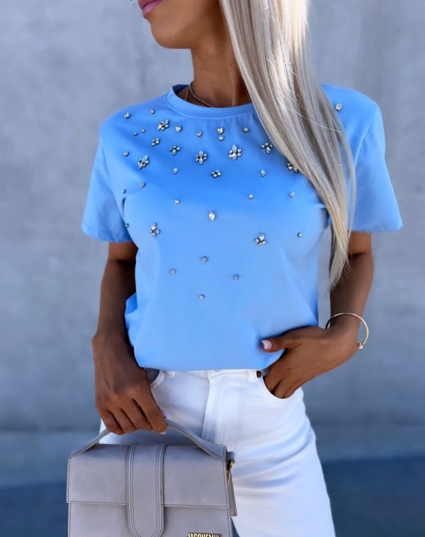 Blue T-shirt With Stones