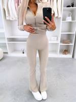 Bēša Divdaļīgs Formu Izceļošs Elastīgs Komplekts