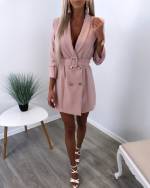 Melns Žaketes Tipa Kleita Ar Jostu