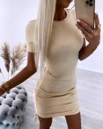 Must Külgedelt Reguleeritav Vabaaja Kleit