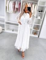 Valge Vööga Pitsist Kleit