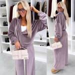 Tumši Pelēks Divdaļīgs Velūra Treniņtērpa Komplekts