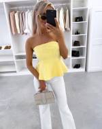 Valge Peplum Pluus