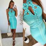 Roosa Kividega Bandage Kleit