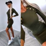 Apelsīns Ikdienas Kleita Ar Zelta Pogām