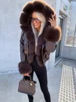 Bēša Bomberjaka Ar Kapuci Un Siltu Oderi