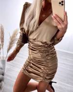 Roheline Kroogitud Bodycon Kleit 