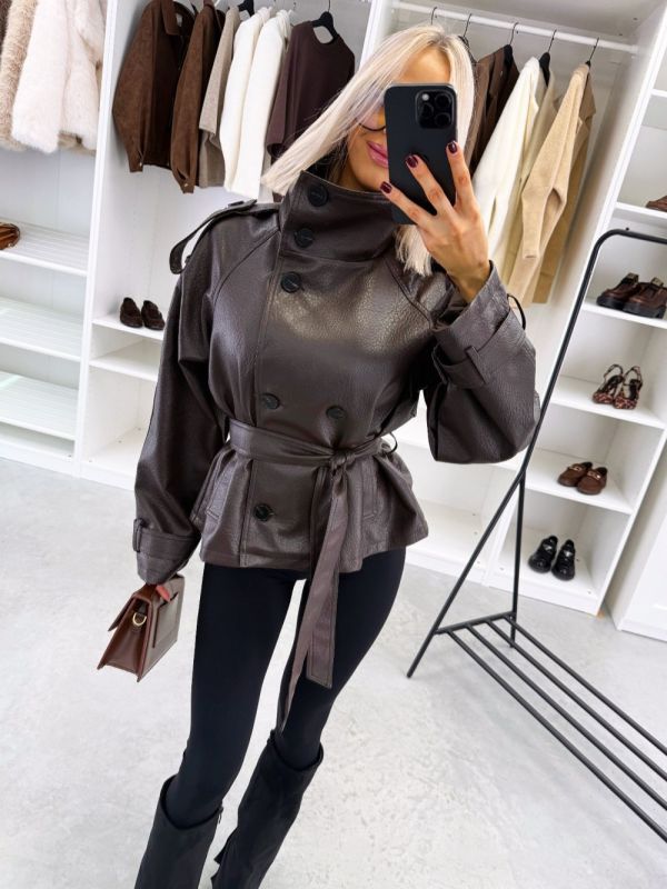 Pruun Keskelt Seotav Oversized Tagi