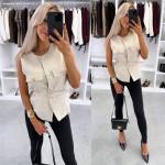 Balta Liemenė-švarkas Su Diržu