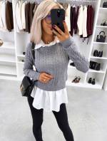 Tumesinine Alusriidega Pehme Sviiter