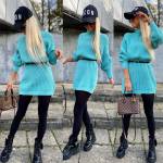 Roosa Vööga Kudumkleit