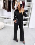 Melns Divdaļīgs Maigs Komplekts Ar Fliteriem