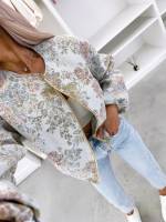 Šviesiai Mėlynas Gėlėtas švarkas