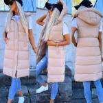 Helesinine Pikem Kapuutsiga Vest