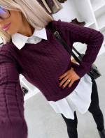 Tumesinine Alusriidega Pehme Sviiter