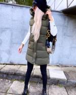 Beež Lühem Kapuutsiga Vest