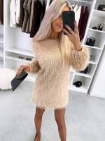 Must Pikkade Varrukatega Langev Kleit