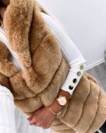 Beež Kapuutsiga Karvane Vest 