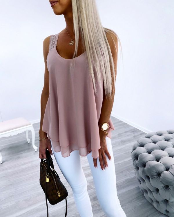 Pink Chiffon Top