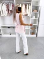 Balta Liemenė-švarkas Su Surišamu Priekiu