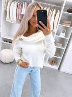 Must Kuldse Detailiga Pehme Kampsun