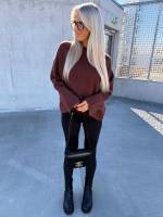 Roosa Laiemate Varrukatega Pehme Kampsun