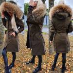 Must Naturaalse Karvaga Vetthülgav Pikem Talveparka