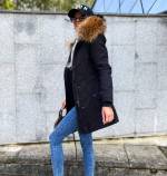 Темно-серый Водонепроницаемая зимняя куртка с натуральным мехом