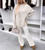 Серый Мягкий свитер в стиле худи