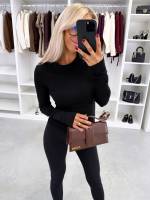 Brūns Garroku Elastīga Topa Blūze