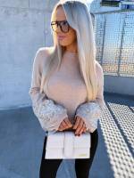 Valge Litritega Pehme Kampsun