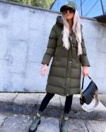 Bēša Viegls Un Silts Ziemas Mētelis