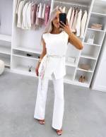 Balta Liemenė-švarkas Su Surišamu Priekiu