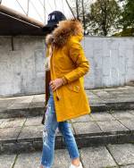 Темно-серый Водонепроницаемая зимняя куртка с натуральным мехом