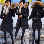 Punane Naturaalse Karvaga Pikem Vetthülgav Talvemantel