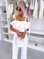 Kollane Volangidega Crop-top