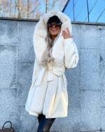 Juoda Surišamas žieminis Paltas Su Gaubtuvu