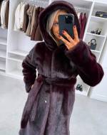 Светло-бежевый Роскошное зимнее пальто с капюшоном