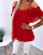 Koralų Nėriniuota šifoninė Palaidinė